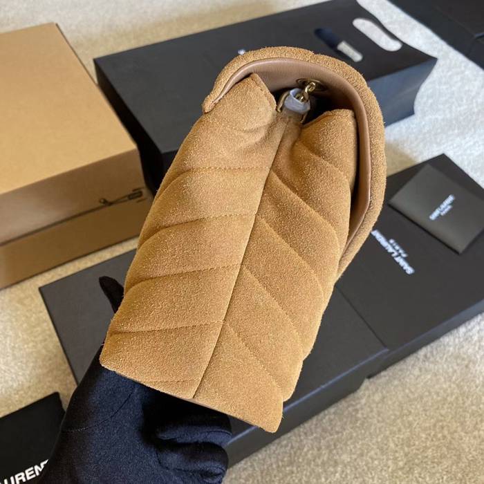 SAINT LAURENT 494699 マット ゴールド、イエロー、マット ハンドバッグ クラシック 25x17cm サイズ:25x17cm