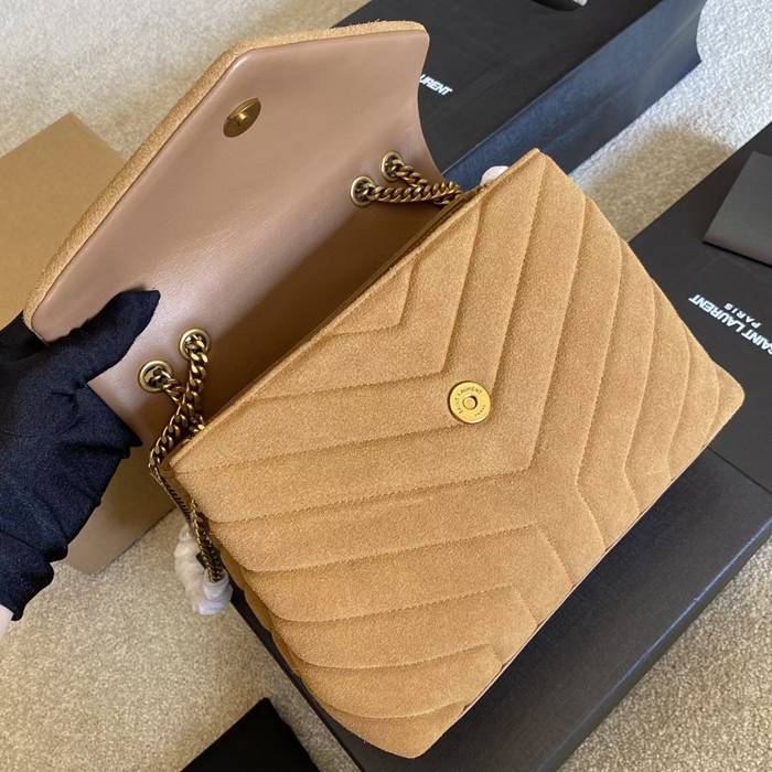 SAINT LAURENT 494699 マット ゴールド、イエロー、マット ハンドバッグ クラシック 25x17cm サイズ:25x17cm