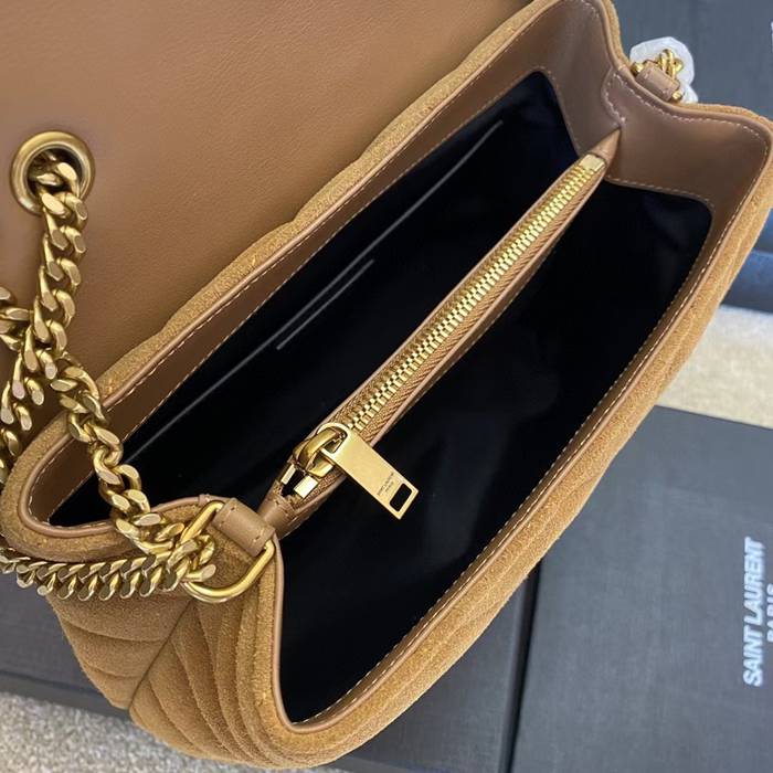 SAINT LAURENT 494699 マット ゴールド、イエロー、マット ハンドバッグ クラシック 25x17cm サイズ:25x17cm