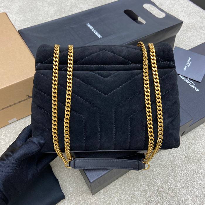 SAINT LAURENT 494699 マット ブラック、ゴールド、マット ハンドバッグ クラシック 25x17cm サイズ:25x17cm