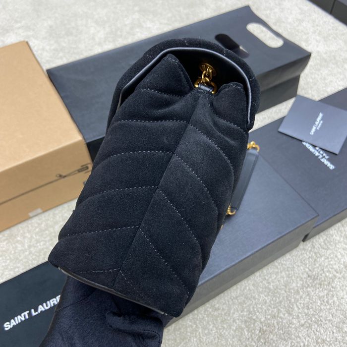 SAINT LAURENT 494699 マット ブラック、ゴールド、マット ハンドバッグ クラシック 25x17cm サイズ:25x17cm