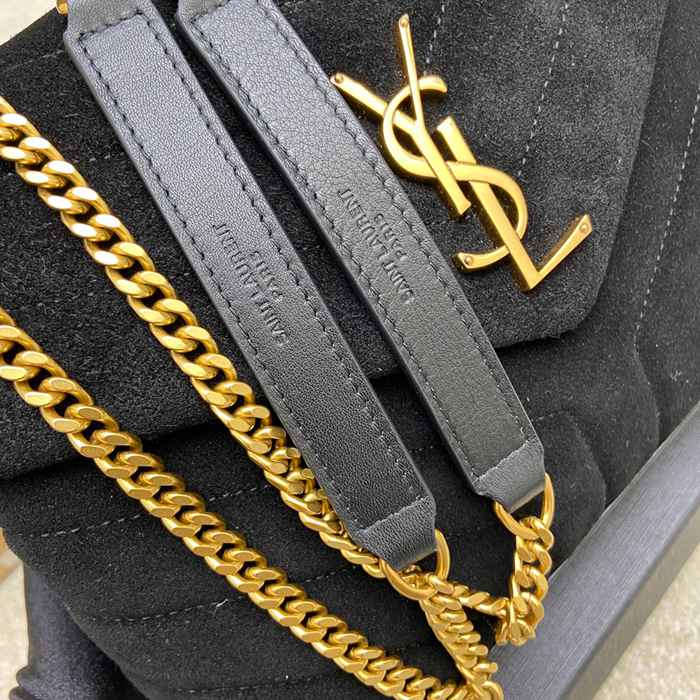 SAINT LAURENT 494699 マット ブラック、ゴールド、マット ハンドバッグ クラシック 25x17cm サイズ:25x17cm