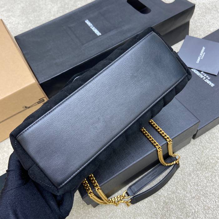 SAINT LAURENT 494699 マット ブラック、ゴールド、マット ハンドバッグ クラシック 25x17cm サイズ:25x17cm