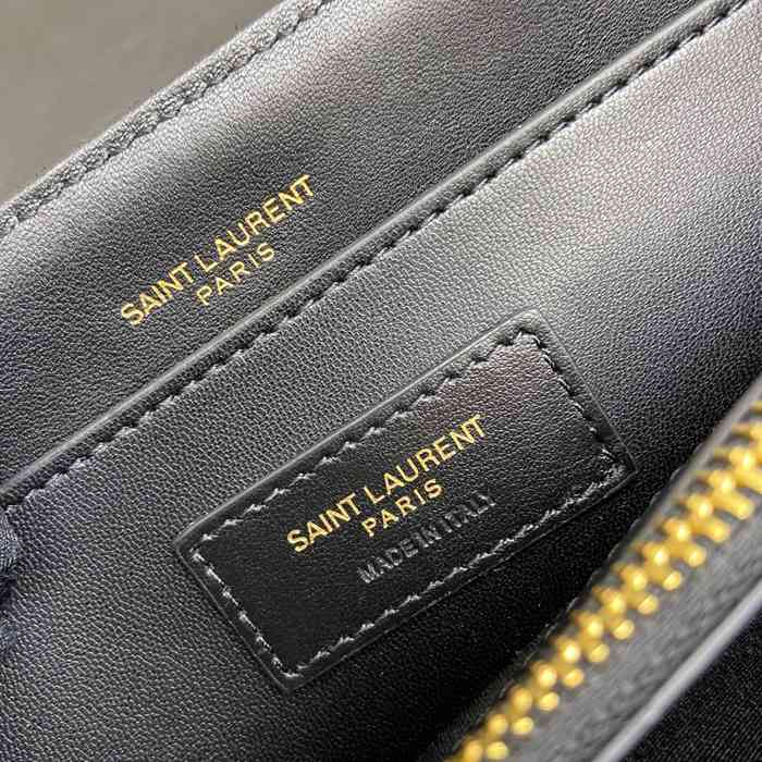 SAINT LAURENT 494699 マット ブラック、ゴールド、マット ハンドバッグ クラシック 25x17cm サイズ:25x17cm