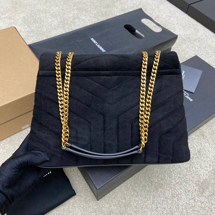 SAINT LAURENT 459749 マット ブラック、ゴールド、マット ハンドバッグ クラシック 32x22x12cm サイズ:32x22x12cm