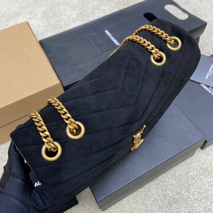 SAINT LAURENT 459749 マット ブラック、ゴールド、マット ハンドバッグ クラシック 32x22x12cm サイズ:32x22x12cm