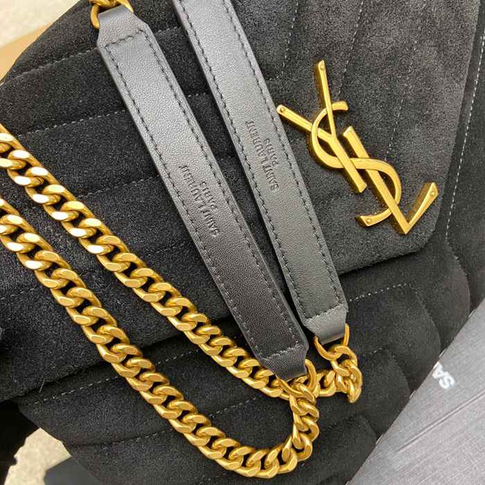 SAINT LAURENT 459749 マット ブラック、ゴールド、マット ハンドバッグ クラシック 32x22x12cm サイズ:32x22x12cm