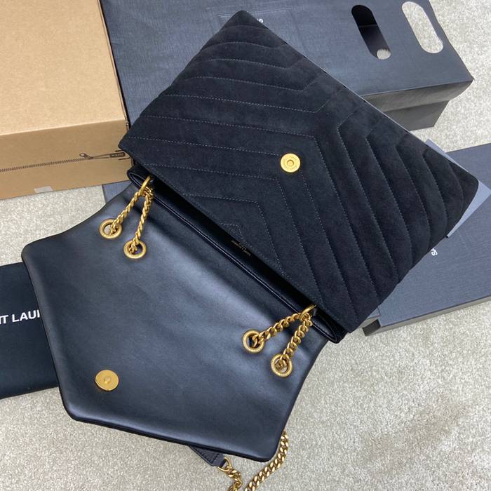 SAINT LAURENT 459749 マット ブラック、ゴールド、マット ハンドバッグ クラシック 32x22x12cm サイズ:32x22x12cm