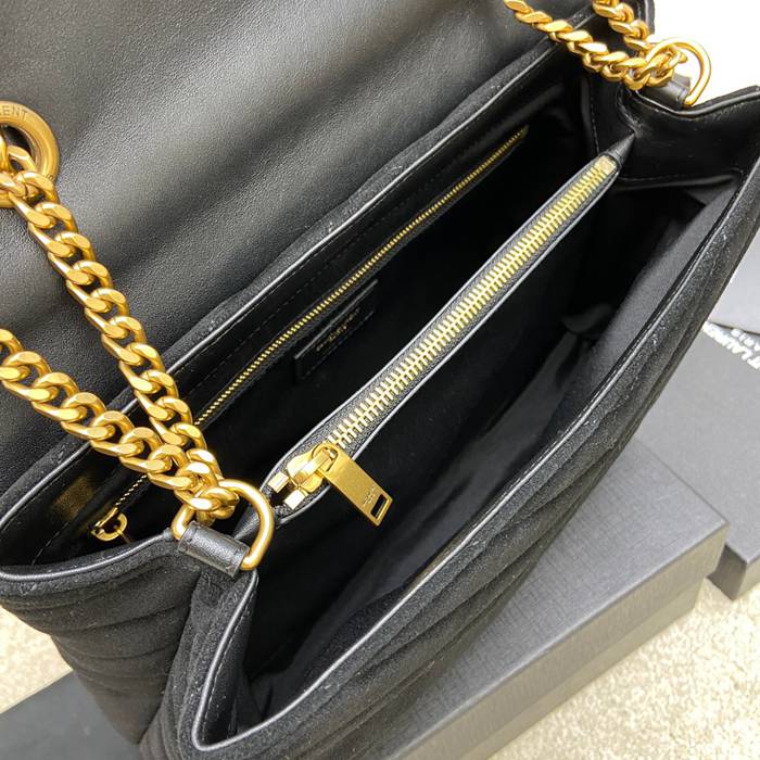 SAINT LAURENT 459749 マット ブラック、ゴールド、マット ハンドバッグ クラシック 32x22x12cm サイズ:32x22x12cm