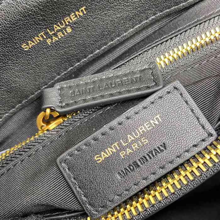 SAINT LAURENT 459749 マット ブラック、ゴールド、マット ハンドバッグ クラシック 32x22x12cm サイズ:32x22x12cm