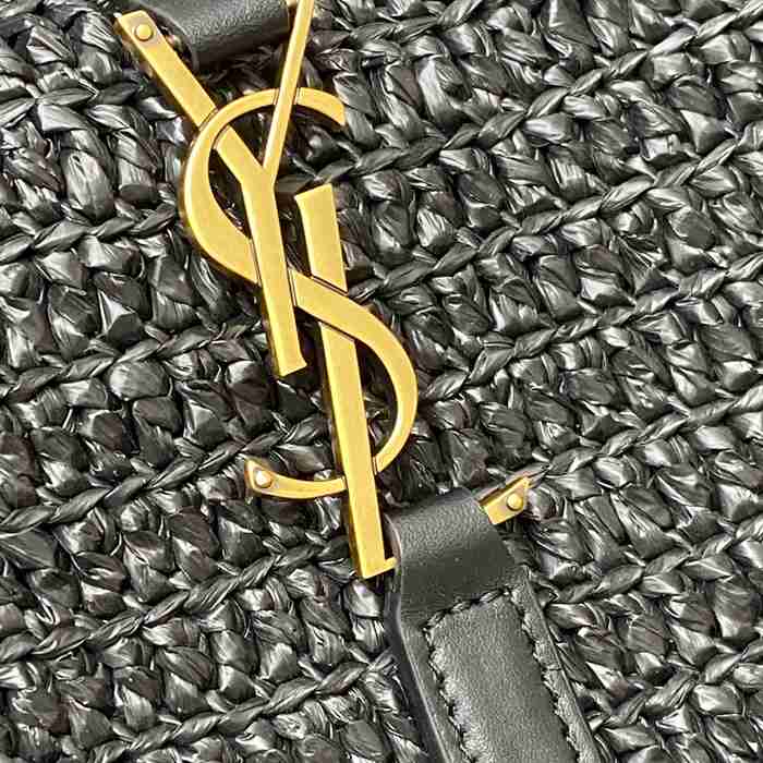 SAINT LAURENT 823812 編み ブラック、ゴールド 脇下バッグ クラシック 22x22x10cm サイズ:22x22x10cm