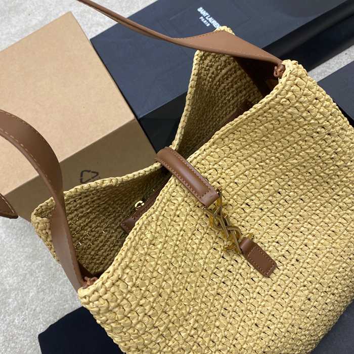 SAINT LAURENT 753837 編み ゴールド 脇下バッグ 大、クラシック 31x30x13cm サイズ:31x30x13cm