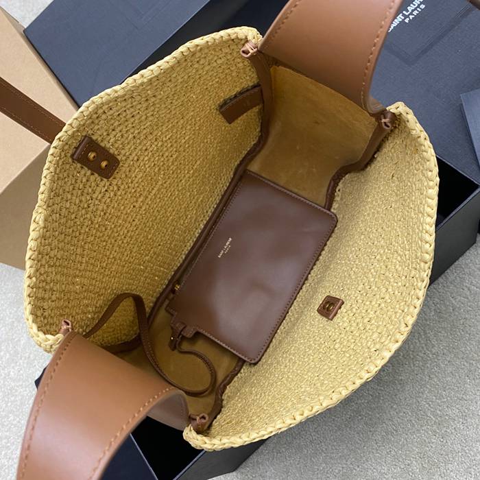 SAINT LAURENT 753837 編み ゴールド 脇下バッグ 大、クラシック 31x30x13cm サイズ:31x30x13cm