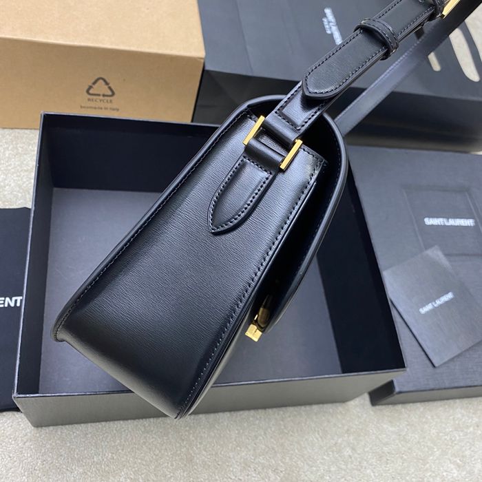 SAINT LAURENT 832332 ラムレザー ブラック、ゴールド ハンドバッグ クラシック 29x18cm サイズ:29x18cm