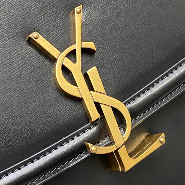 SAINT LAURENT 832332 ラムレザー ブラック、ゴールド ハンドバッグ クラシック 29x18cm サイズ:29x18cm