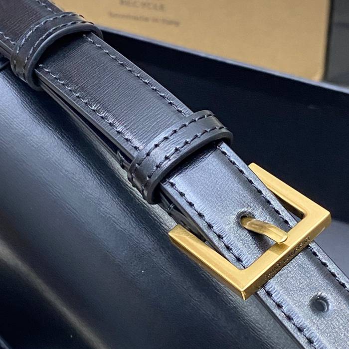 SAINT LAURENT 832332 ラムレザー ブラック、ゴールド ハンドバッグ クラシック 29x18cm サイズ:29x18cm
