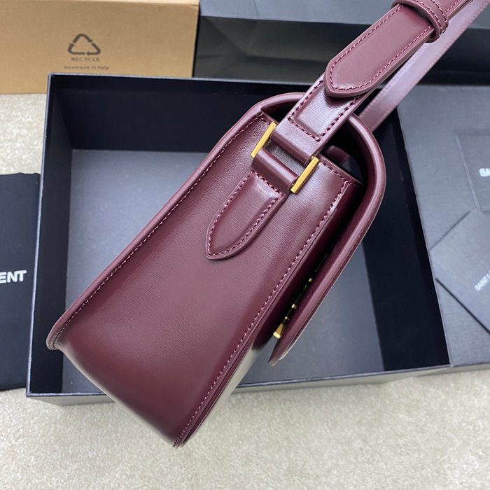 SAINT LAURENT 832332 ラムレザー レッド、ゴールド ハンドバッグ クラシック 29x18cm サイズ:29x18cm