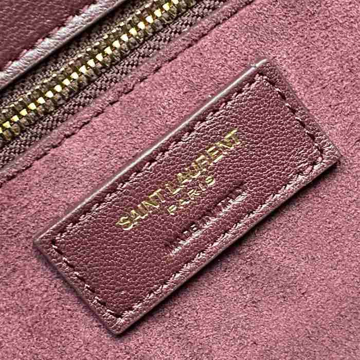 SAINT LAURENT 832332 ラムレザー レッド、ゴールド ハンドバッグ クラシック 29x18cm サイズ:29x18cm