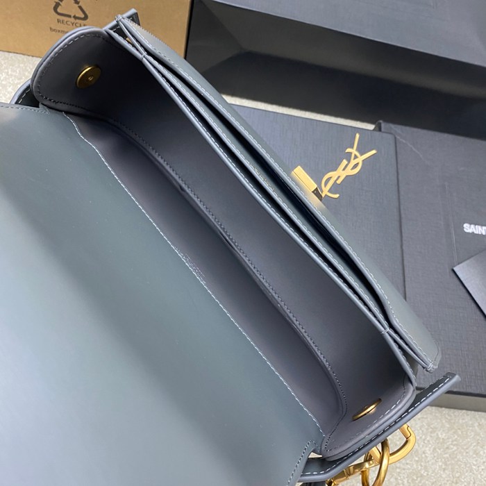 SAINT LAURENT 787671 グレー、ゴールド 脇下バッグ クラシック 25x15cm サイズ:25x15cm