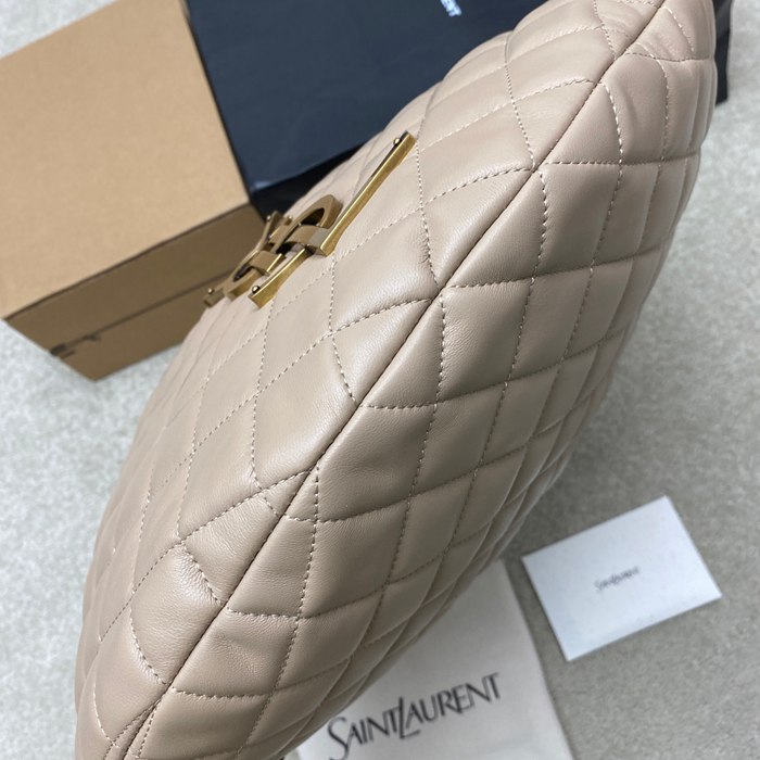 SAINT LAURENT 858160 ラムレザー ゴールド ハンドバッグ イカール 47x35x15cm サイズ:47x35x15cm
