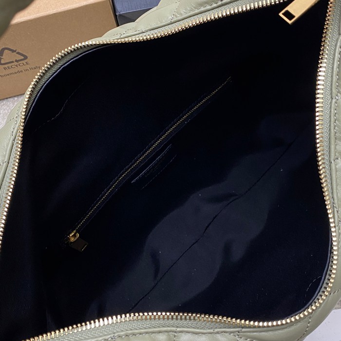 SAINT LAURENT 858160 ラムレザー グリーン、ゴールド ハンドバッグ イカール 47x35x15cm サイズ:47x35x15cm