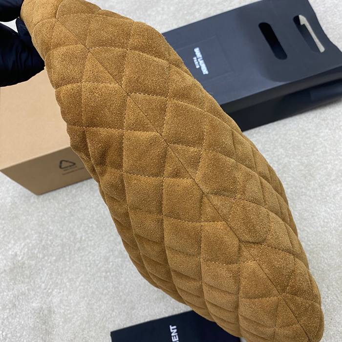 SAINT LAURENT 858160 ラムレザー、マット ブラウン、ゴールド、マット ハンドバッグ イカール 47x35x15cm サイズ:47x35x15cm