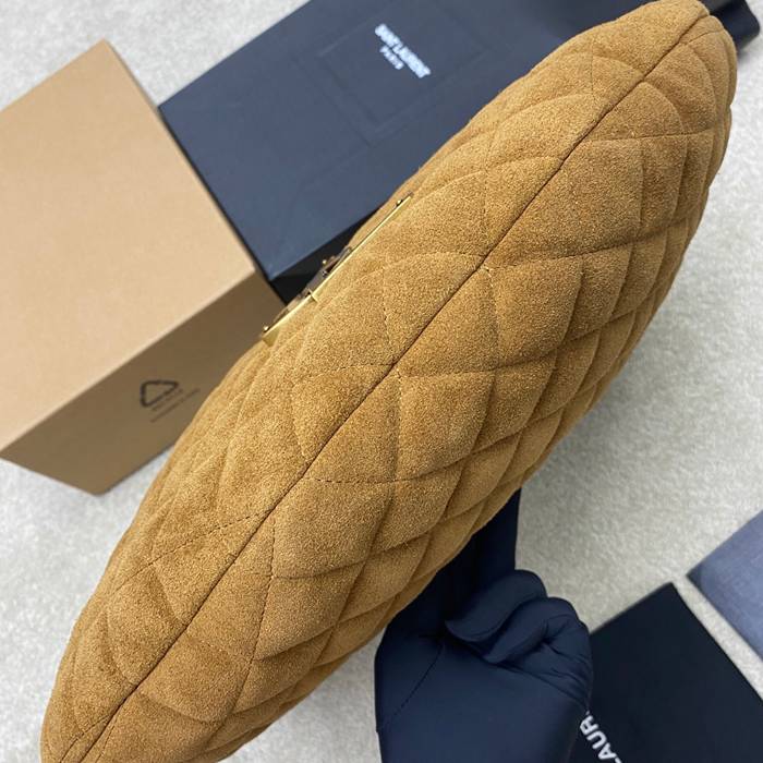 SAINT LAURENT 858160 ラムレザー、マット ブラウン、ゴールド、マット ハンドバッグ イカール 47x35x15cm サイズ:47x35x15cm