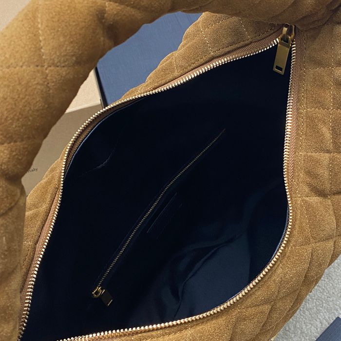 SAINT LAURENT 858160 ラムレザー、マット ブラウン、ゴールド、マット ハンドバッグ イカール 47x35x15cm サイズ:47x35x15cm