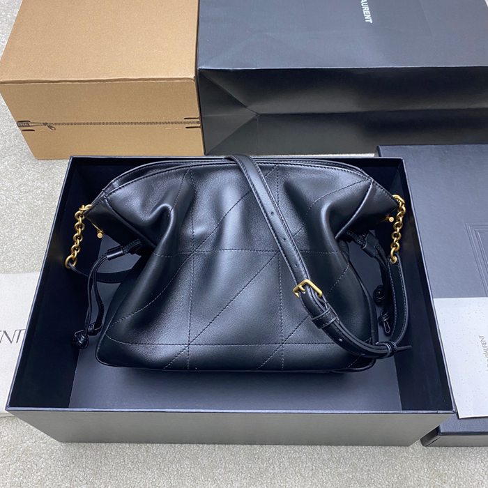 SAINT LAURENT 862712 ラムレザー ブラック、ゴールド トートバッグ ジェイミー 26x18x11cm サイズ:26x18x11cm