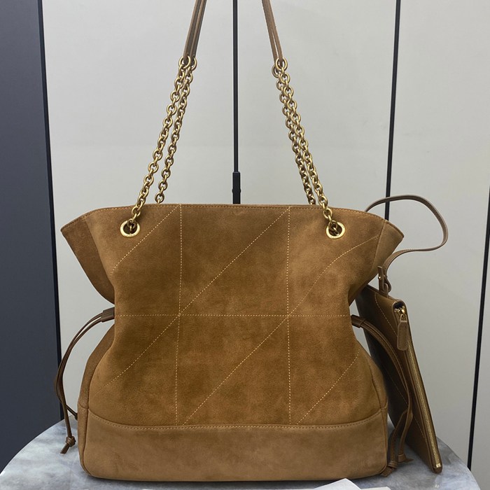 SAINT LAURENT 809824 マット ゴールド、キャラメル、マット トートバッグ、脇下バッグ ジェイミー 35x35x10cm サイズ:35x35x10cm