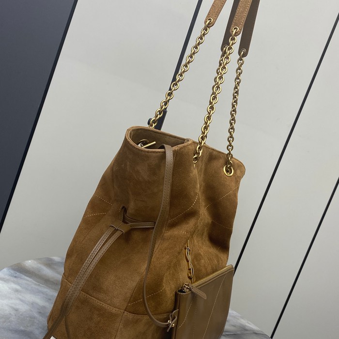 SAINT LAURENT 809824 マット ゴールド、キャラメル、マット トートバッグ、脇下バッグ ジェイミー 35x35x10cm サイズ:35x35x10cm