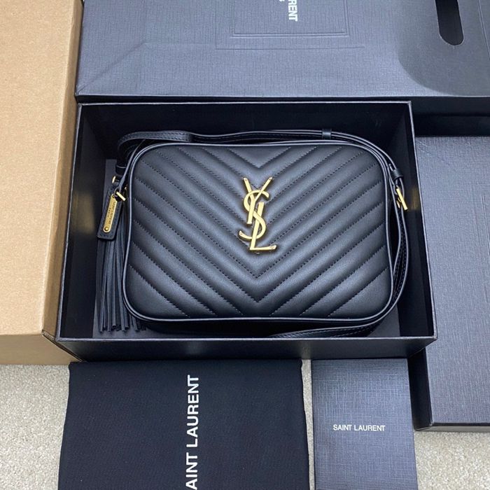SAINT LAURENT 505730 ブラック、ゴールド 斜め掛けバッグ クラシック 23x16cm サイズ:23x16cm
