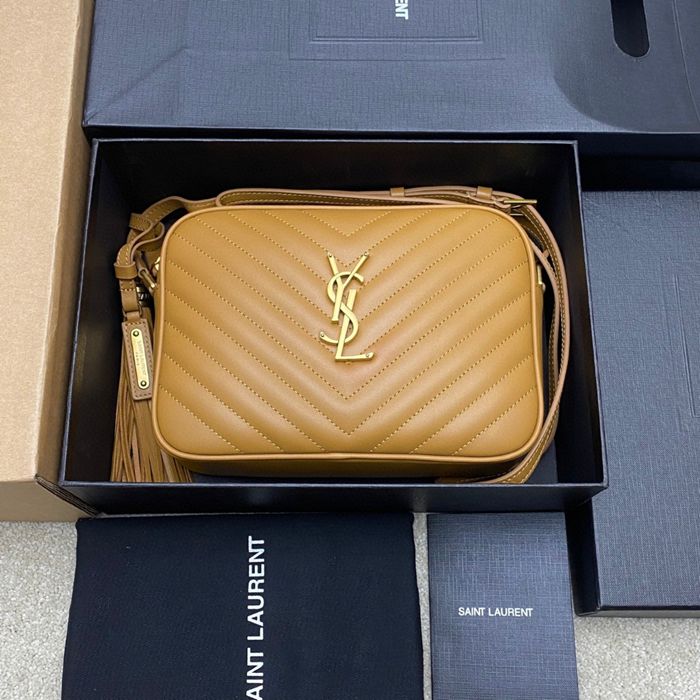SAINT LAURENT 505730 ゴールド、キャラメル 斜め掛けバッグ クラシック 23x16cm サイズ:23x16cm