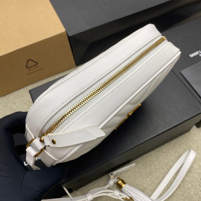 SAINT LAURENT 505730 ホワイト、ゴールド、クリーム 斜め掛けバッグ クラシック 23x16cm サイズ:23x16cm