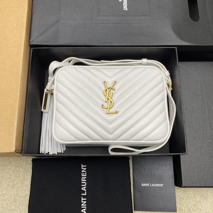 SAINT LAURENT 505730 ホワイト、ゴールド、クリーム 斜め掛けバッグ クラシック 23x16cm サイズ:23x16cm