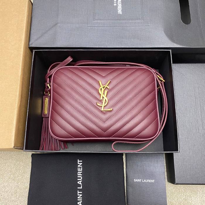SAINT LAURENT 505730 レッド、ゴールド 斜め掛けバッグ クラシック 23x16cm サイズ:23x16cm