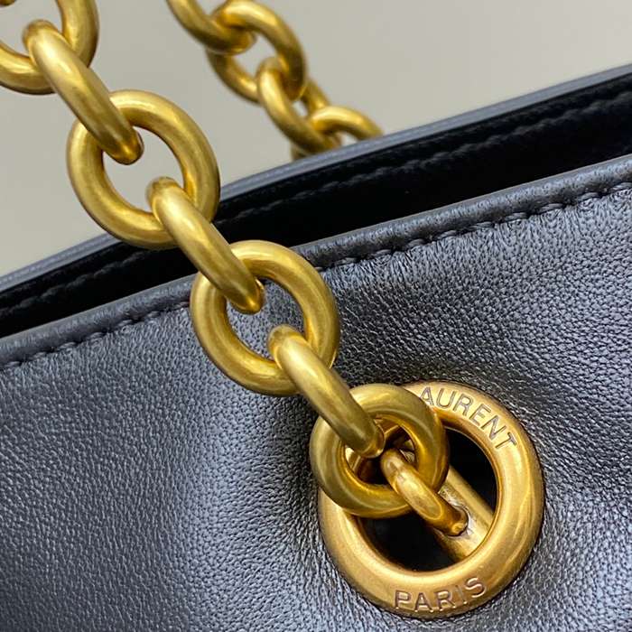 SAINT LAURENT 833948 ラムレザー ブラック、ゴールド トートバッグ、脇下バッグ ジェイミー 29x27x11cm サイズ:29x27x11cm