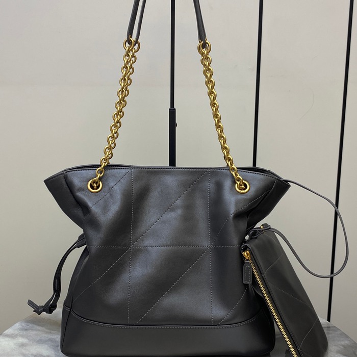 SAINT LAURENT 833948 ラムレザー グレー、ゴールド トートバッグ、脇下バッグ ジェイミー 29x27x11cm サイズ:29x27x11cm