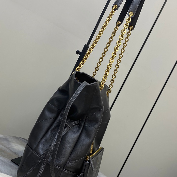 SAINT LAURENT 833948 ラムレザー グレー、ゴールド トートバッグ、脇下バッグ ジェイミー 29x27x11cm サイズ:29x27x11cm