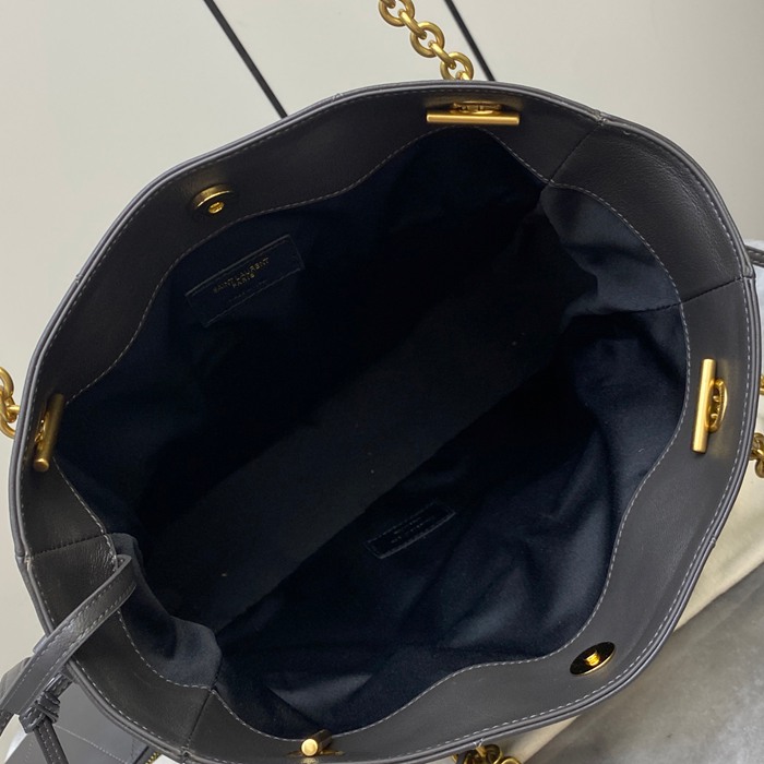 SAINT LAURENT 833948 ラムレザー グレー、ゴールド トートバッグ、脇下バッグ ジェイミー 29x27x11cm サイズ:29x27x11cm