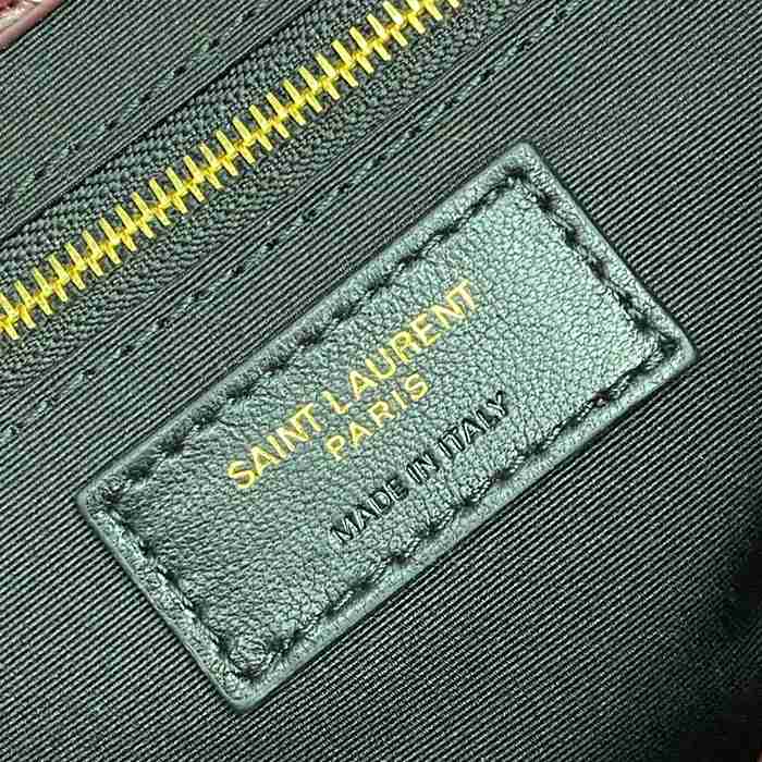 SAINT LAURENT 872680 カーフレザー ブラック、レッド、ゴールド ハンドバッグ チェーン、ニキ 25x22x10cm サイズ:25x22x10cm
