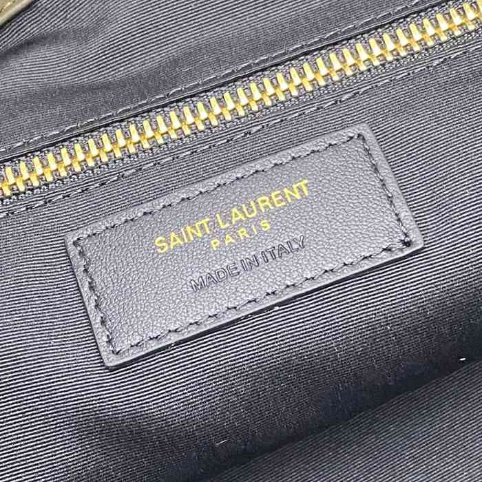 SAINT LAURENT 871151 カーフレザー ブラック、グリーン、ゴールド ハンドバッグ チェーン、ニキ、大 33x27x14cm サイズ:33x27x14cm