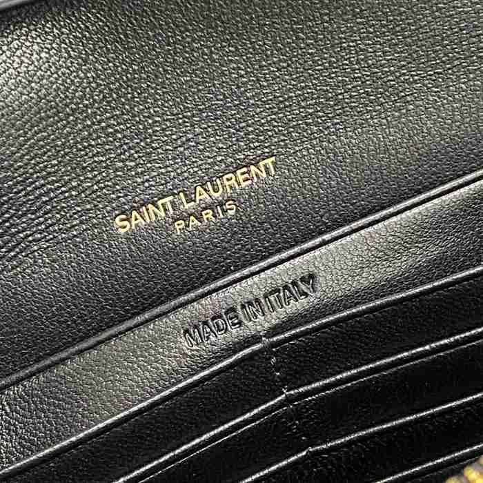 SAINT LAURENT 377828 ラムレザー ブラック、ゴールド ハンドバッグ チェーン、クラシック 14x5cm サイズ:22.5x14x4cm