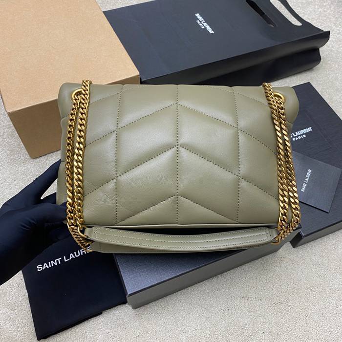 SAINT LAURENT 577476 ラムレザー、カーフレザー グリーン、ゴールド 斜め掛けバッグ チェーン、クラシック 29x17x11cm サイズ:29x17x11cm