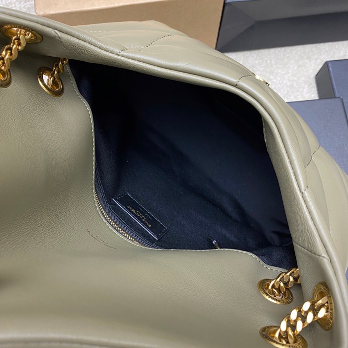 SAINT LAURENT 577476 ラムレザー、カーフレザー グリーン、ゴールド 斜め掛けバッグ チェーン、クラシック 29x17x11cm サイズ:29x17x11cm