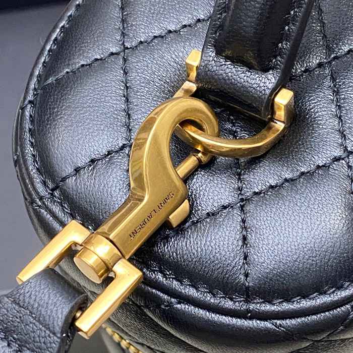 SAINT LAURENT 851572 ラムレザー ブラック、ゴールド ハンドバッグ クラシック 15x8cm サイズ:22.5x15x8cm