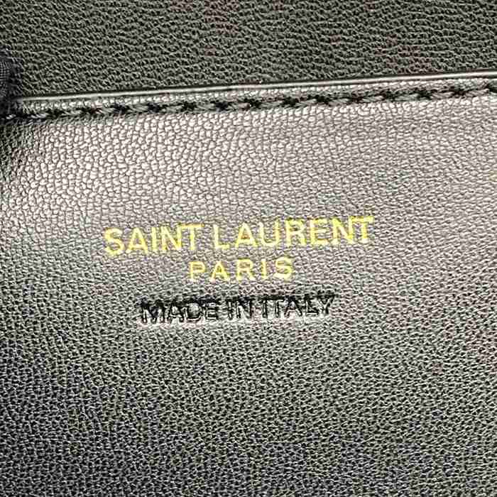 SAINT LAURENT 851572 ラムレザー ホワイト、ゴールド、クリーム ハンドバッグ クラシック 15x8cm サイズ:22.5x15x8cm