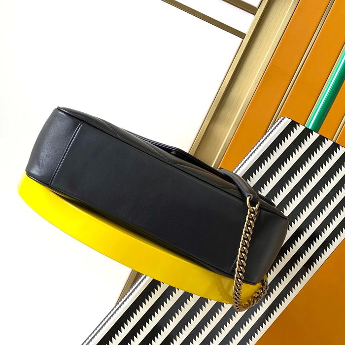 SAINT LAURENT 801439 ラムレザー 斜め掛けバッグ チェーン 29x17cm サイズ:29x17cm