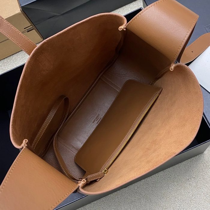 SAINT LAURENT 850545 カーフレザー ブラック、ブラウン、ゴールド ショルダーバッグ、脇下バッグ クラシック 31x30x13cm サイズ:31x30x13cm