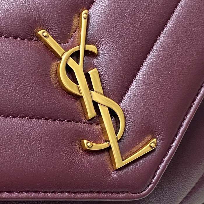SAINT LAURENT 869461 ラムレザー レッド、ゴールド 斜め掛けバッグ チェーン 25x13cm サイズ:25x13cm